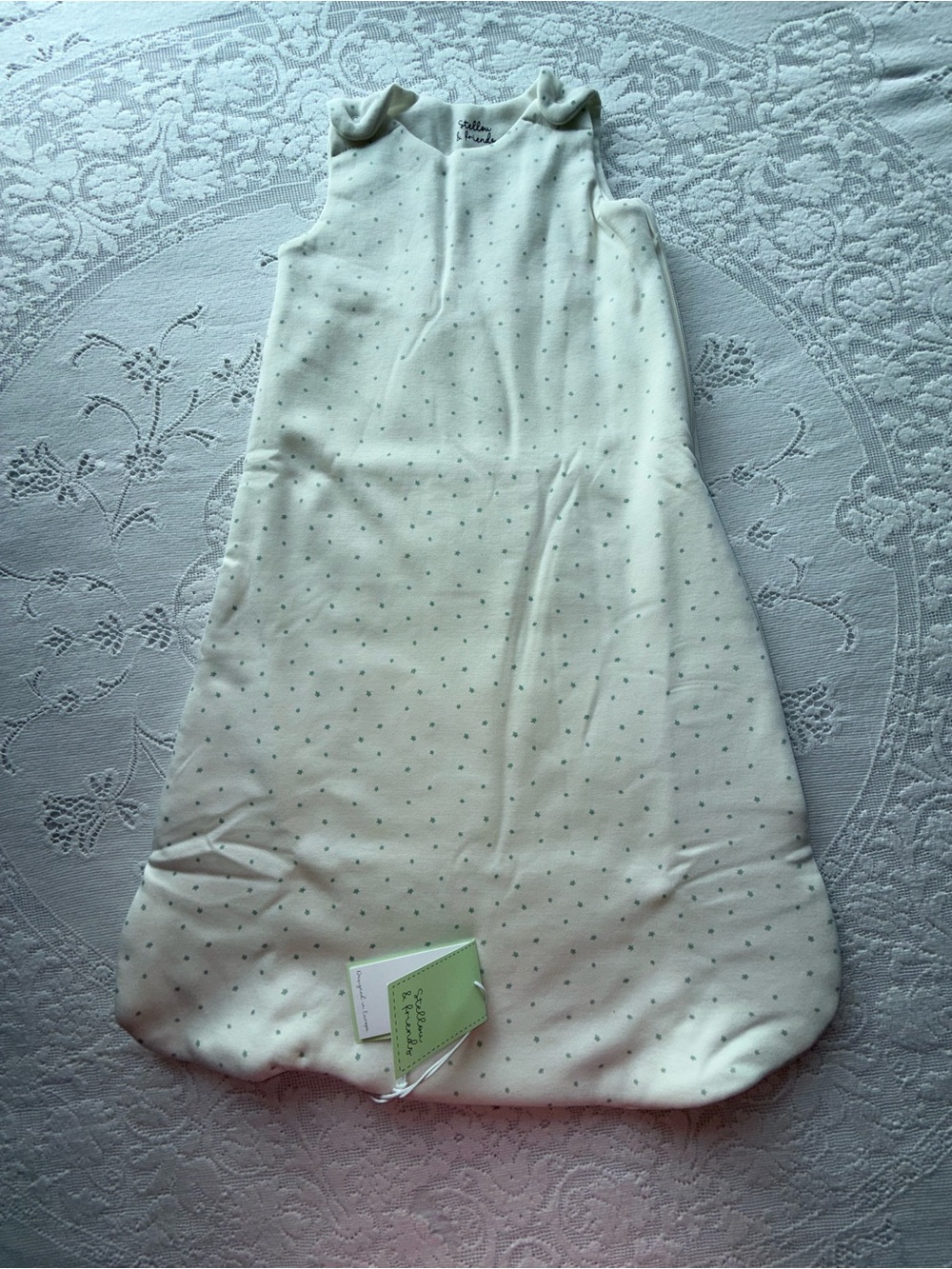NWT Stellou & Friends Baby Sleep Sack Wearable Blanket Green Stars 3–12M